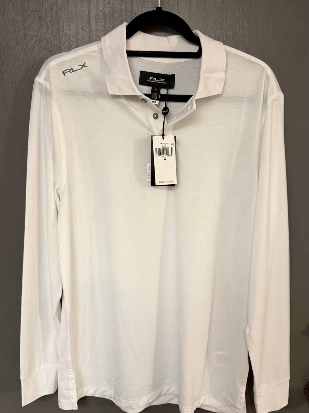 RLX Ralph Lauren Men's Long-Sleeve Polo - White